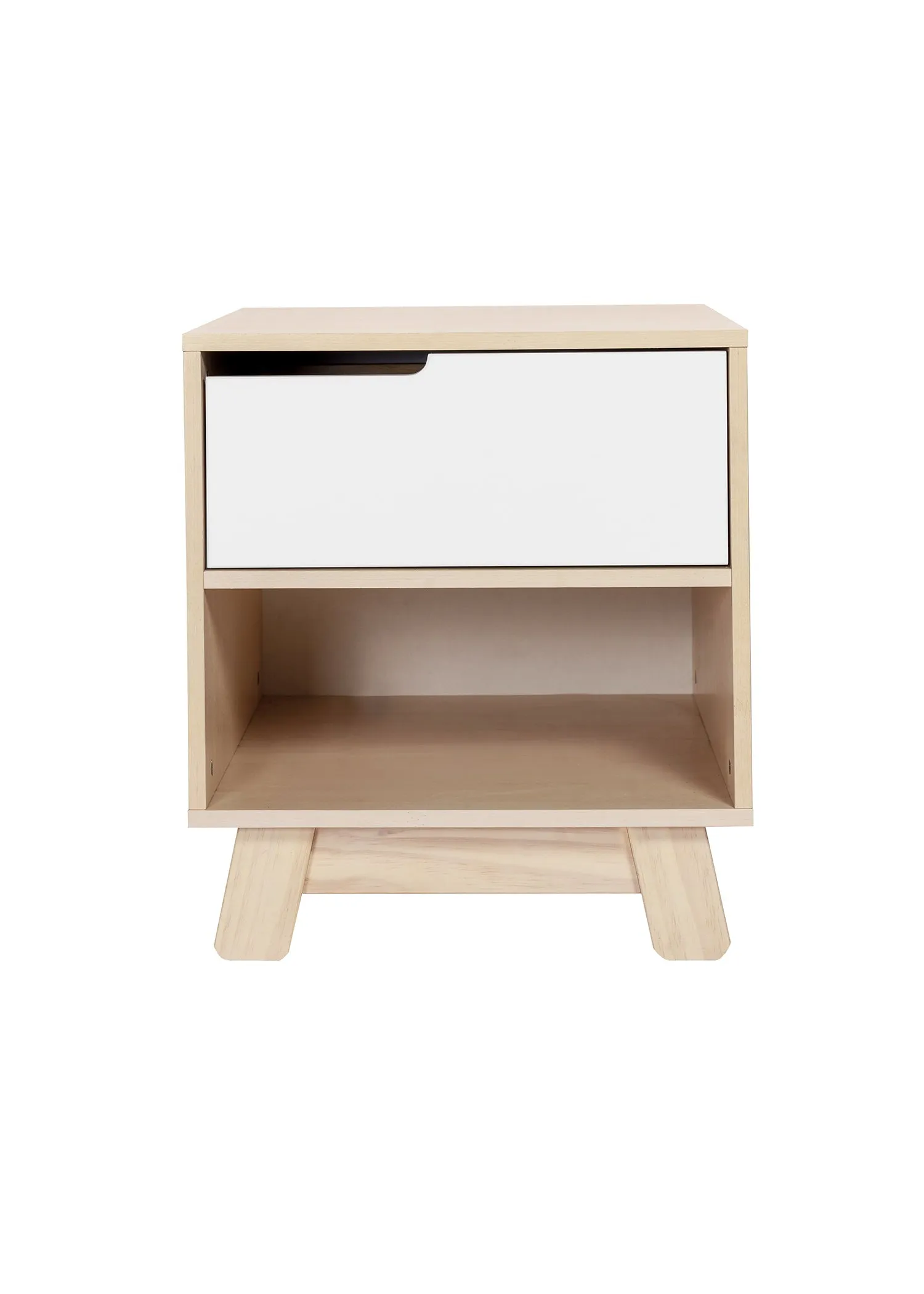 HUDSON NIGHTSTAND WITH USB PORT - WASHED NATURAL/WHITE