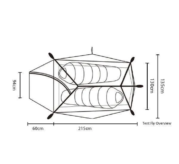 Illumina X - 1.55 Kg Ultralight Hiking Tent - Amber