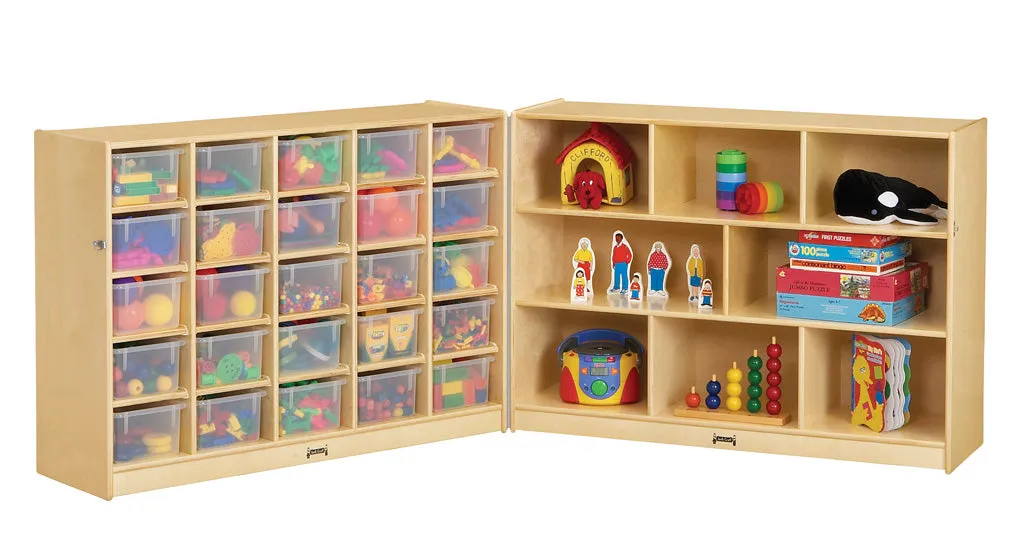 Jonti-Craft® 25 Cubbie-Tray Mobile Fold-n-Lock - without Trays