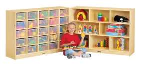 Jonti-Craft® 25 Cubbie-Tray Mobile Fold-n-Lock - without Trays