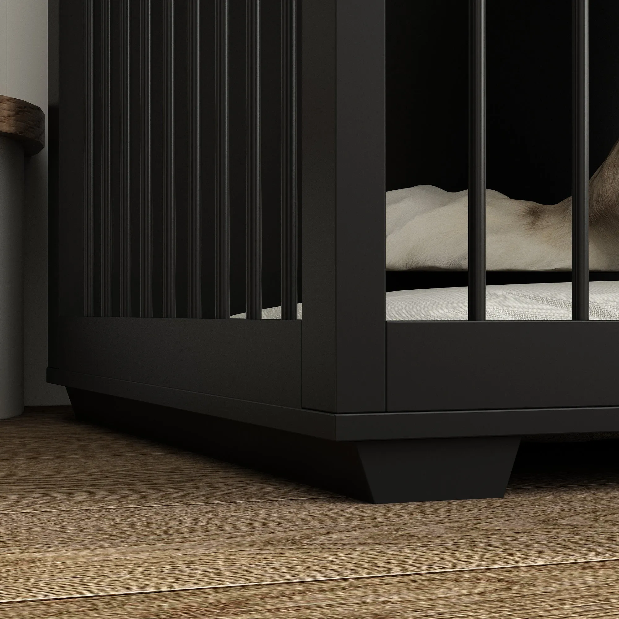 Large Dog Crate Furniture with Divider and 4 Drawers