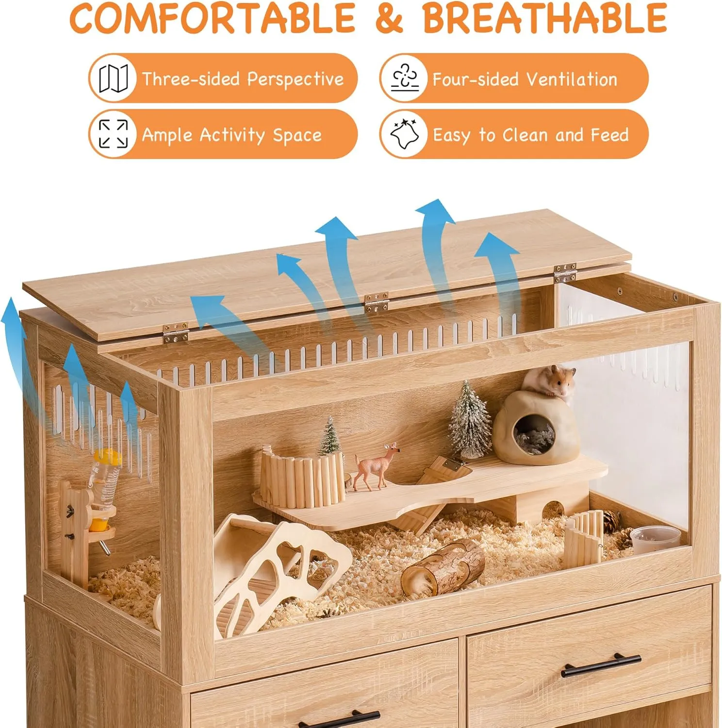 Large Wooden Hamster Cage