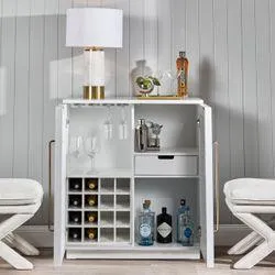 Loft Oak Bar Cabinet - White