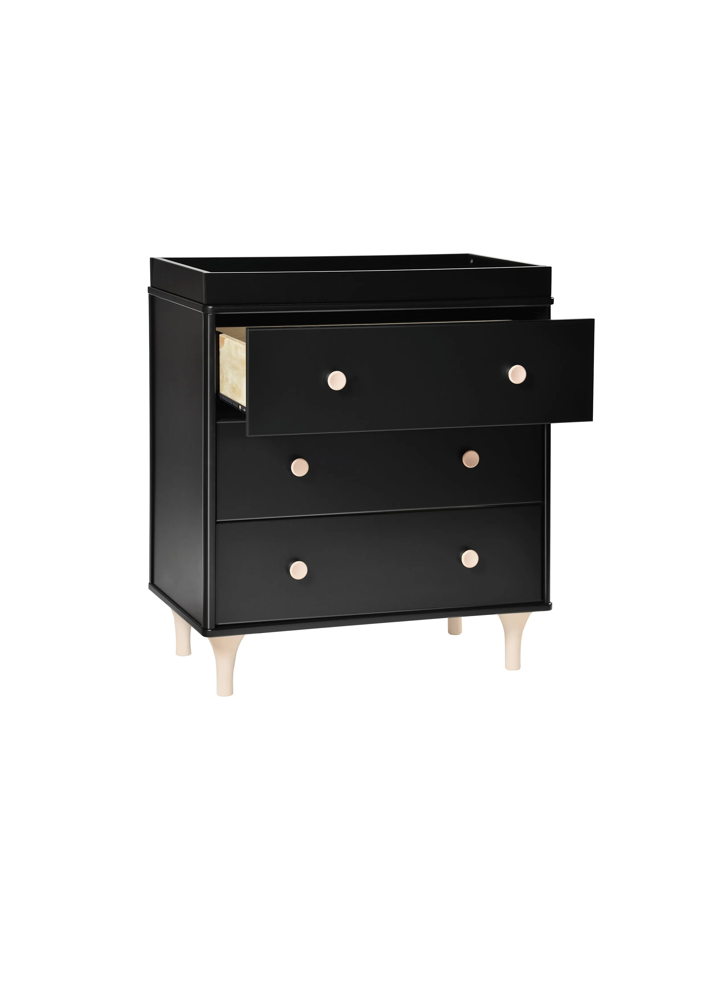LOLLY 3 DRAWER CHANGER DRESSER - BLACK/WASHED NATURAL