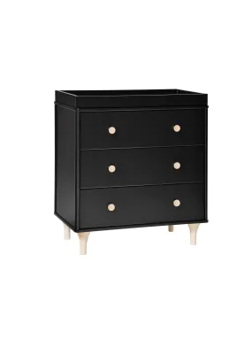 LOLLY 3 DRAWER CHANGER DRESSER - BLACK/WASHED NATURAL