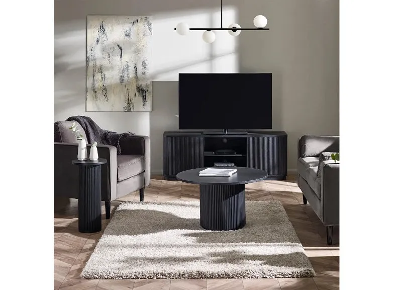 Louis Black Fluted Drinks Table