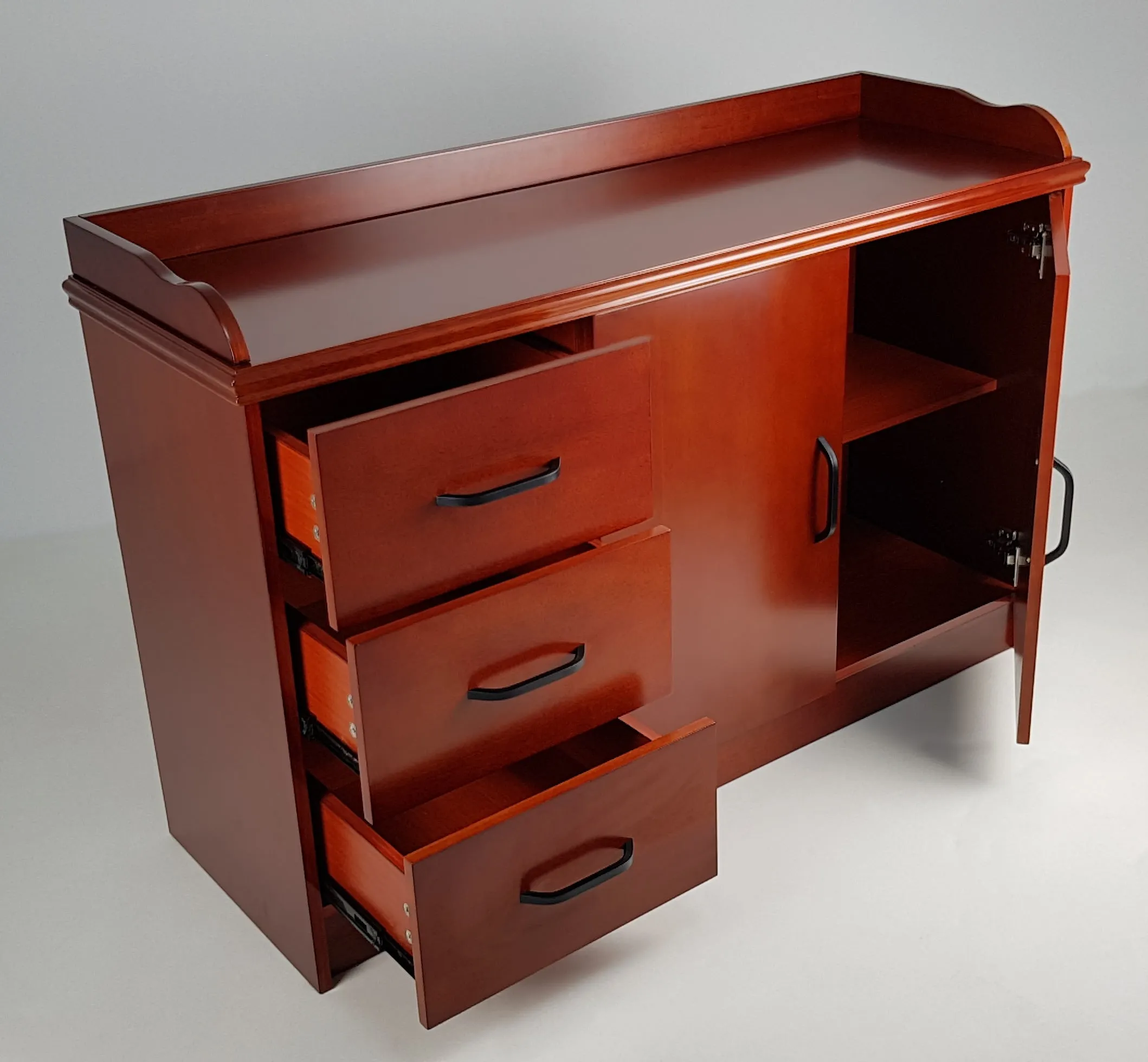 Mahogany Real Wood Veneer Cupboard - 2K01-Mahogany