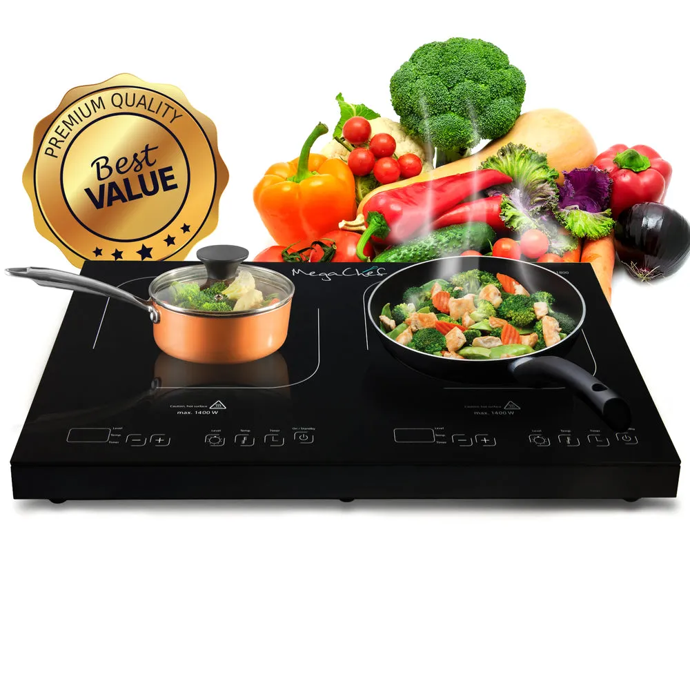 Megachef Mc-1900 1400 Watt Portable Dual Induction Cooktop