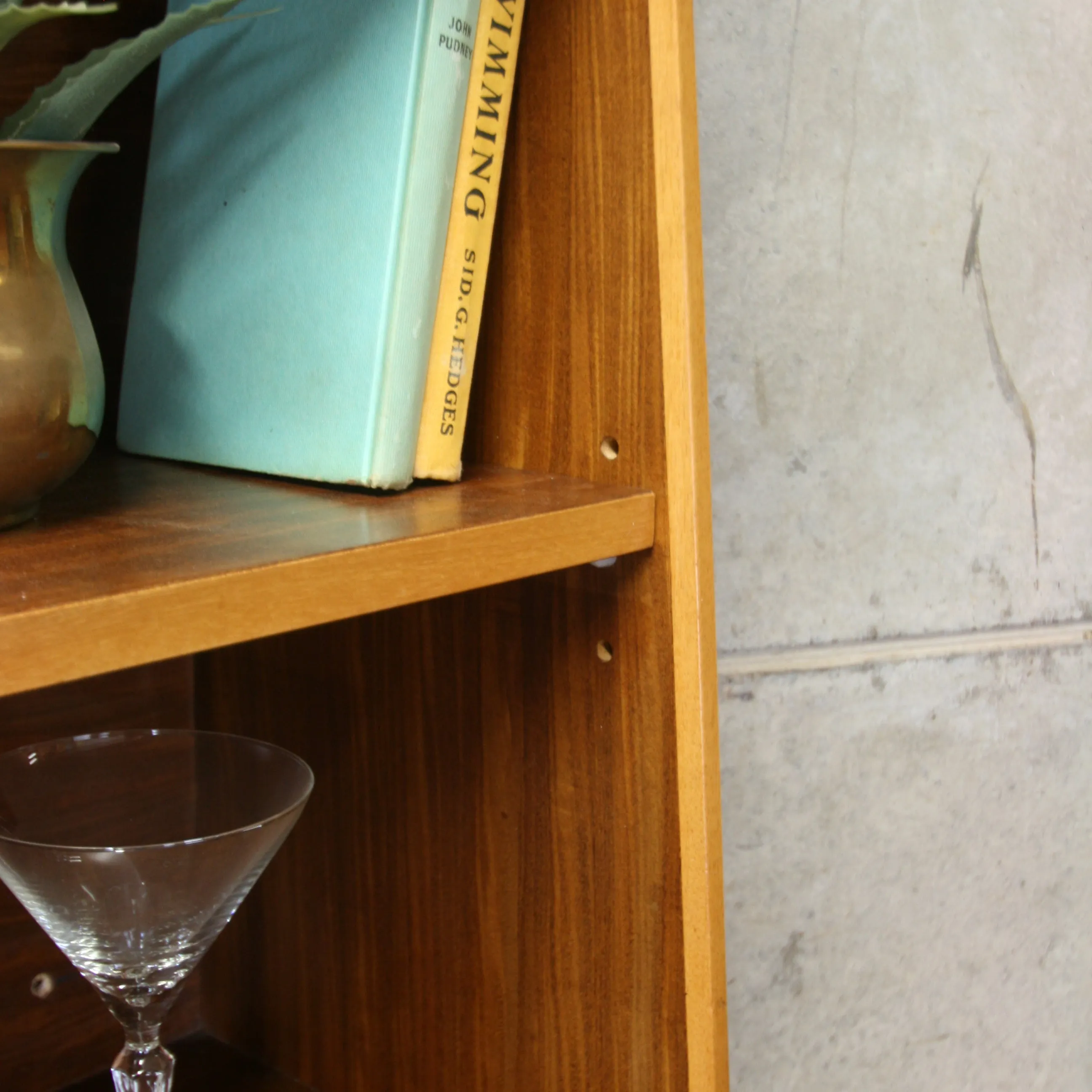 Mid Century Teak Drinks Cabinet / Bookcase – 1110b