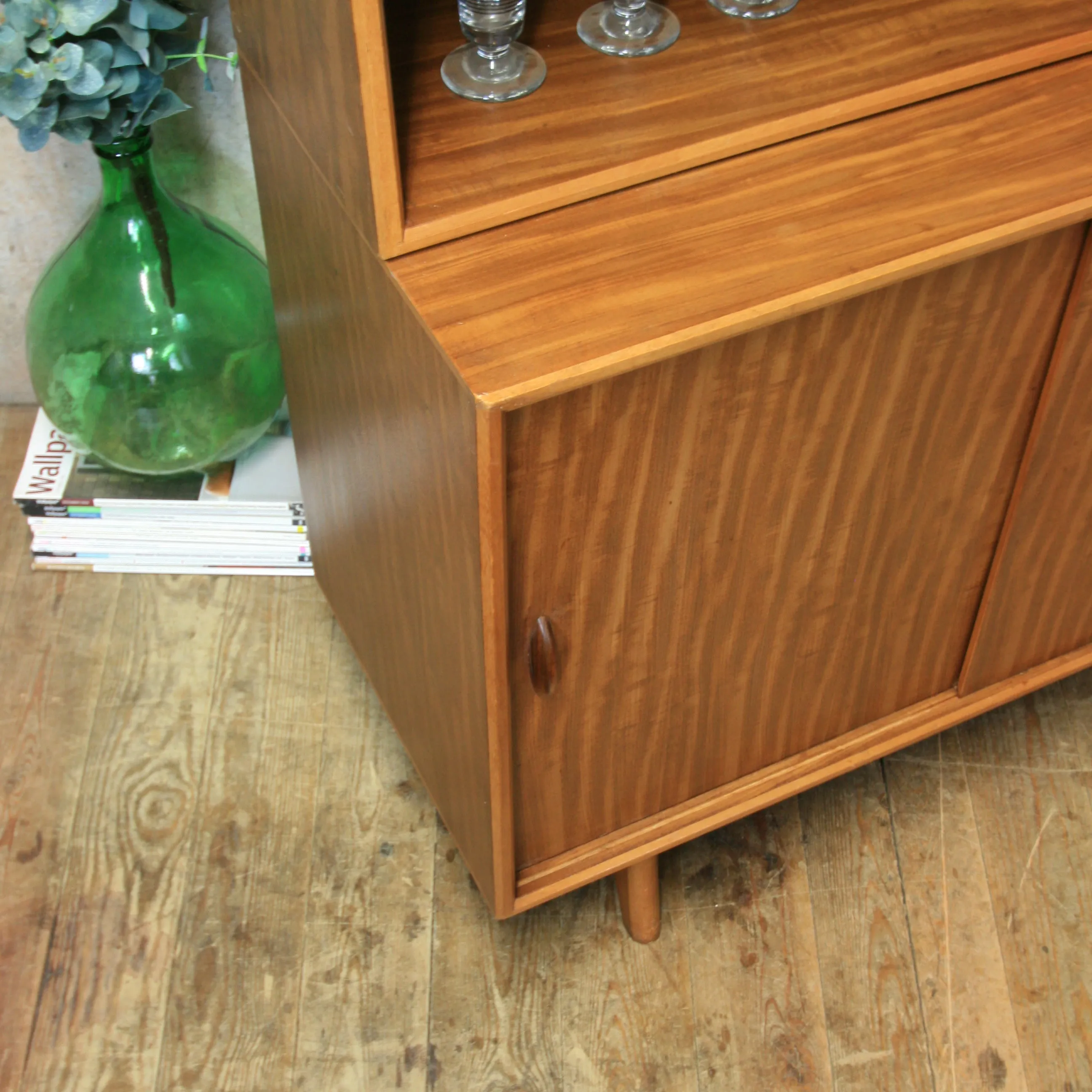 Mid Century Teak Drinks Cabinet / Bookcase – 1110b