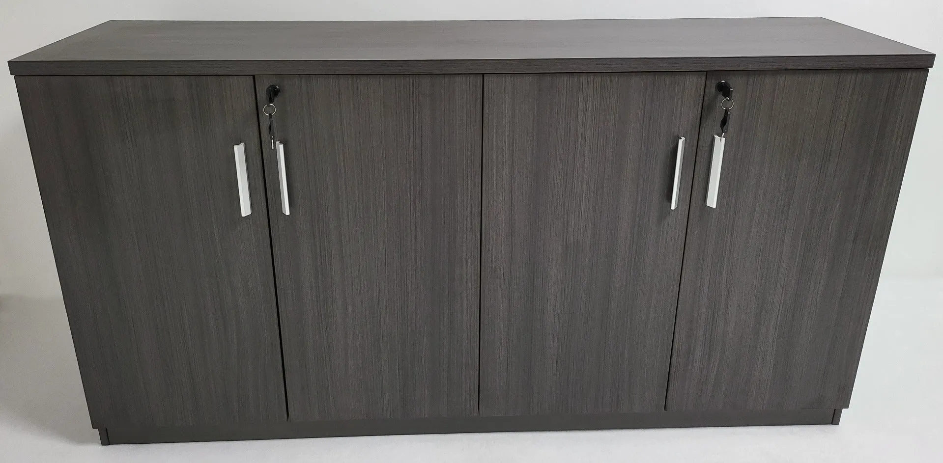 Modern 1600mm Wide Four Door Grey Oak Executive Office Cupboard - S0616-4DR
