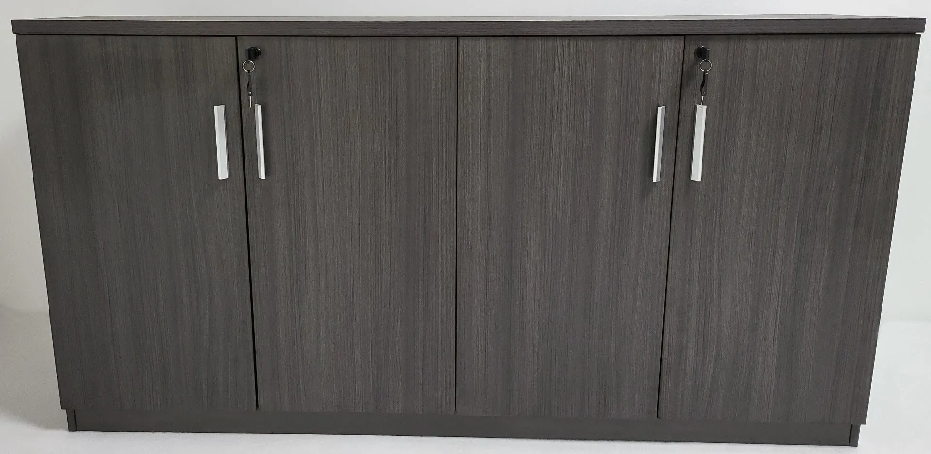 Modern 1600mm Wide Four Door Grey Oak Executive Office Cupboard - S0616-4DR