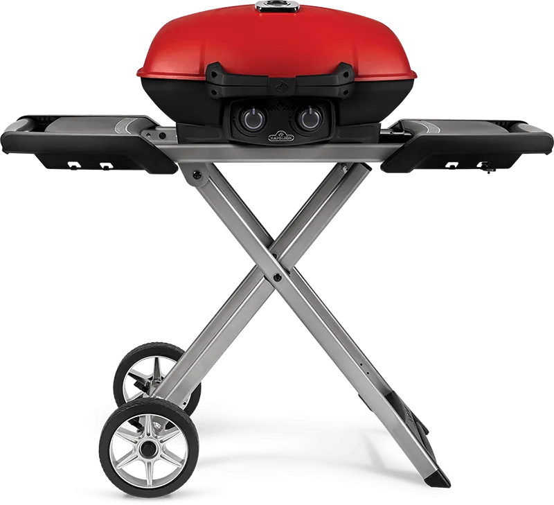 Napoleon Bbq TQ285XRD1A TravelQ 285X with Scissor Cart and Griddle , Propane, Red