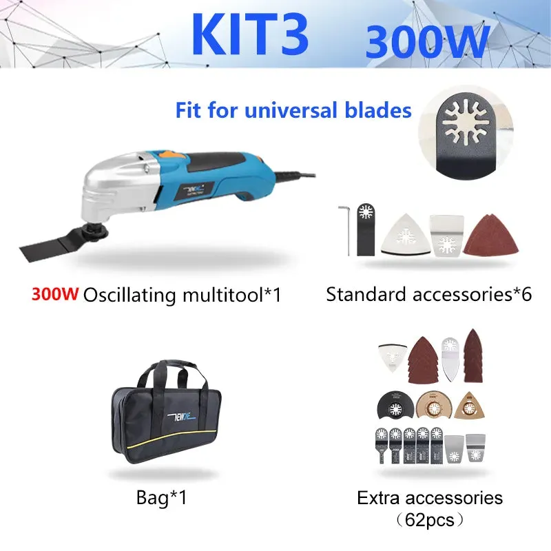 NEWONE 300w/350w/500w Oscillating Tool Multifunction Power Tool Electric Trimmer Renovator Saw 3with Handle,DIY Home Improvement