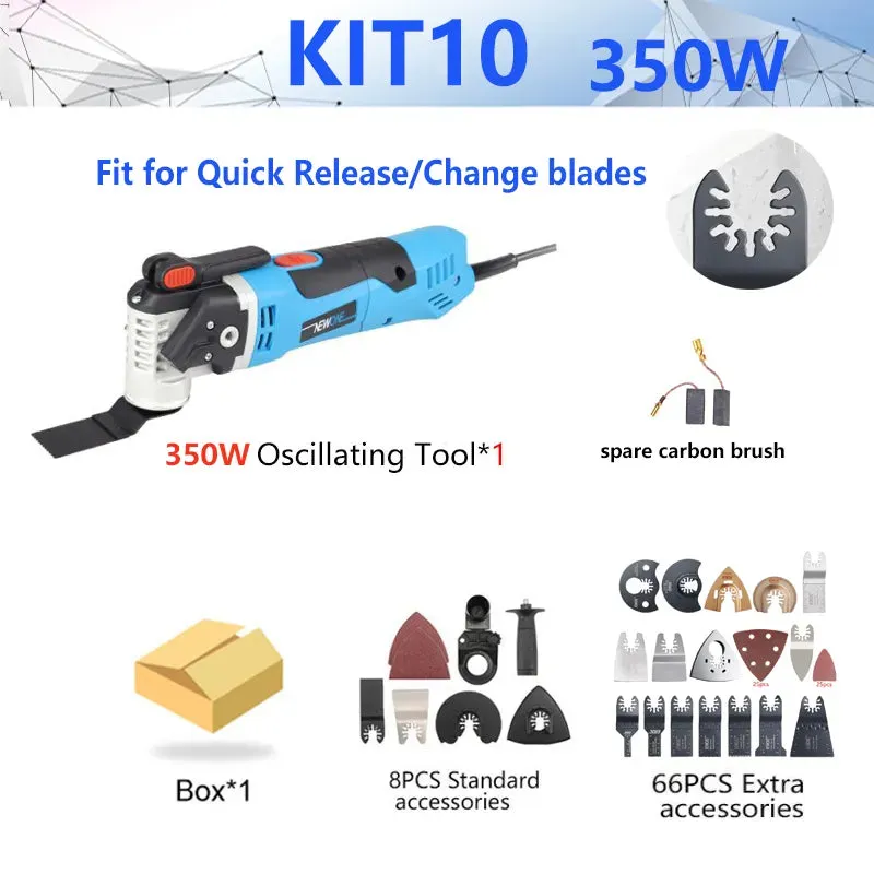 NEWONE 300w/350w/500w Oscillating Tool Multifunction Power Tool Electric Trimmer Renovator Saw 3with Handle,DIY Home Improvement