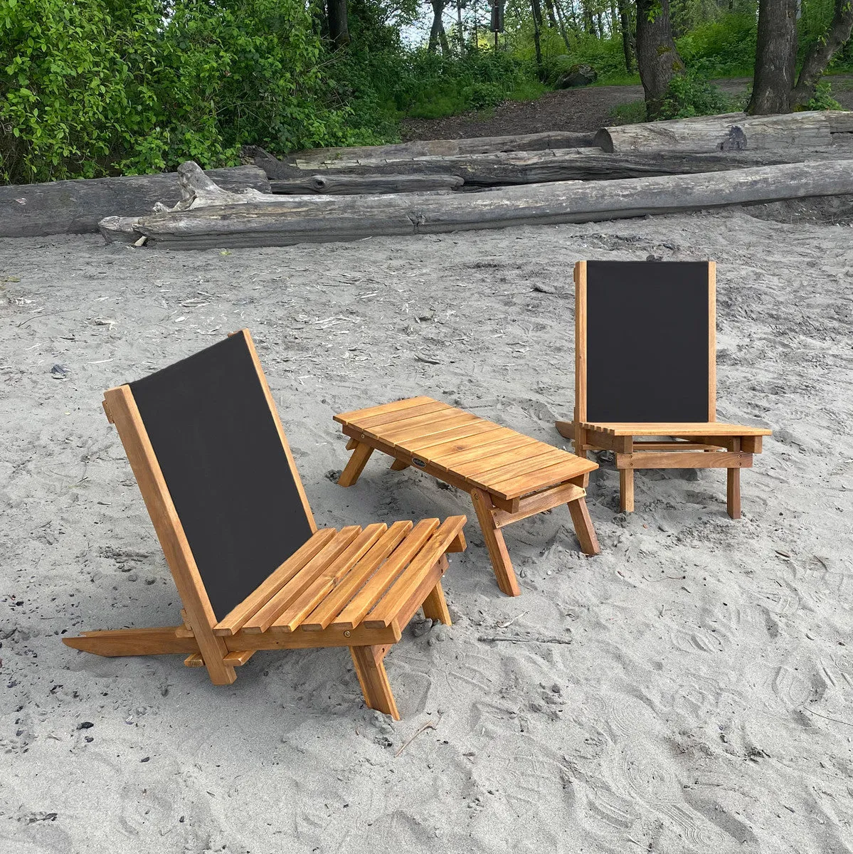 Outdoor Furniture - Patioflare Lakeside Lazy Lounge Set, Black PF10078 BK