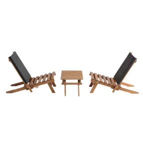 Outdoor Furniture - Patioflare Lakeside Lazy Lounge Set, Black PF10078 BK
