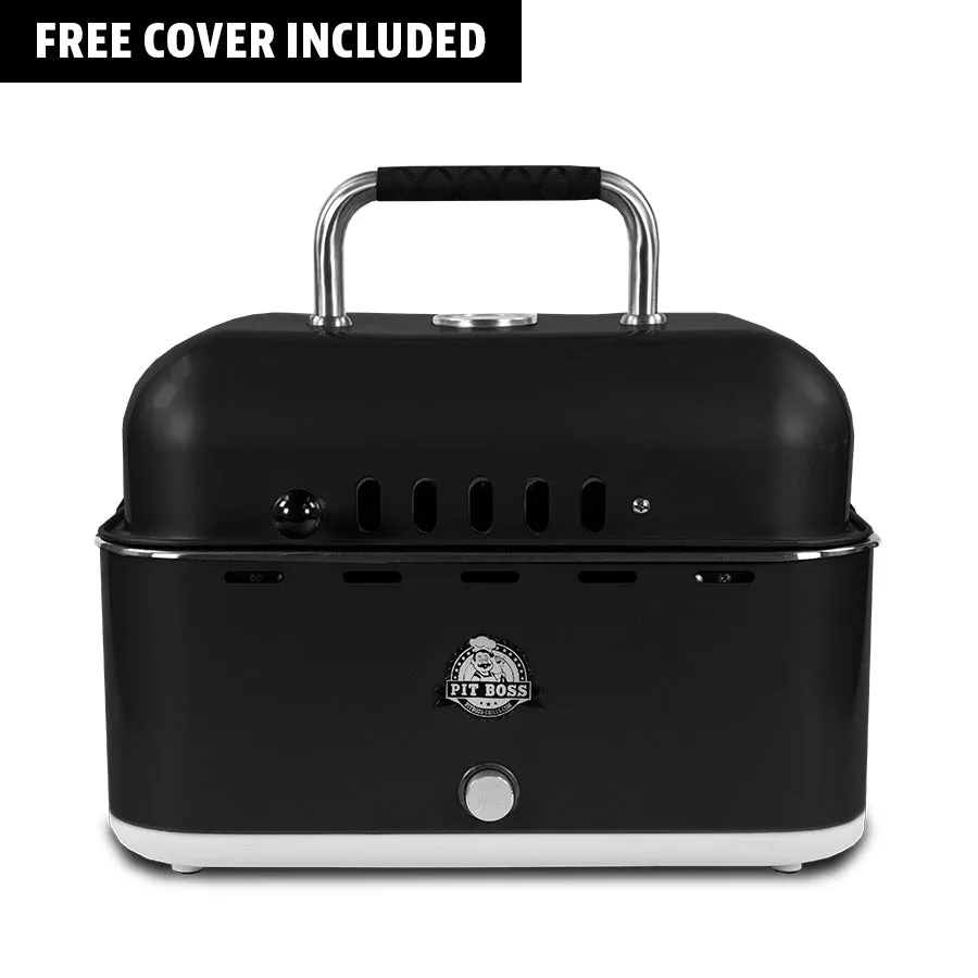 Pit Boss Pit Stop, Portable Charcoal Grill w/ Cover and Bag - Black