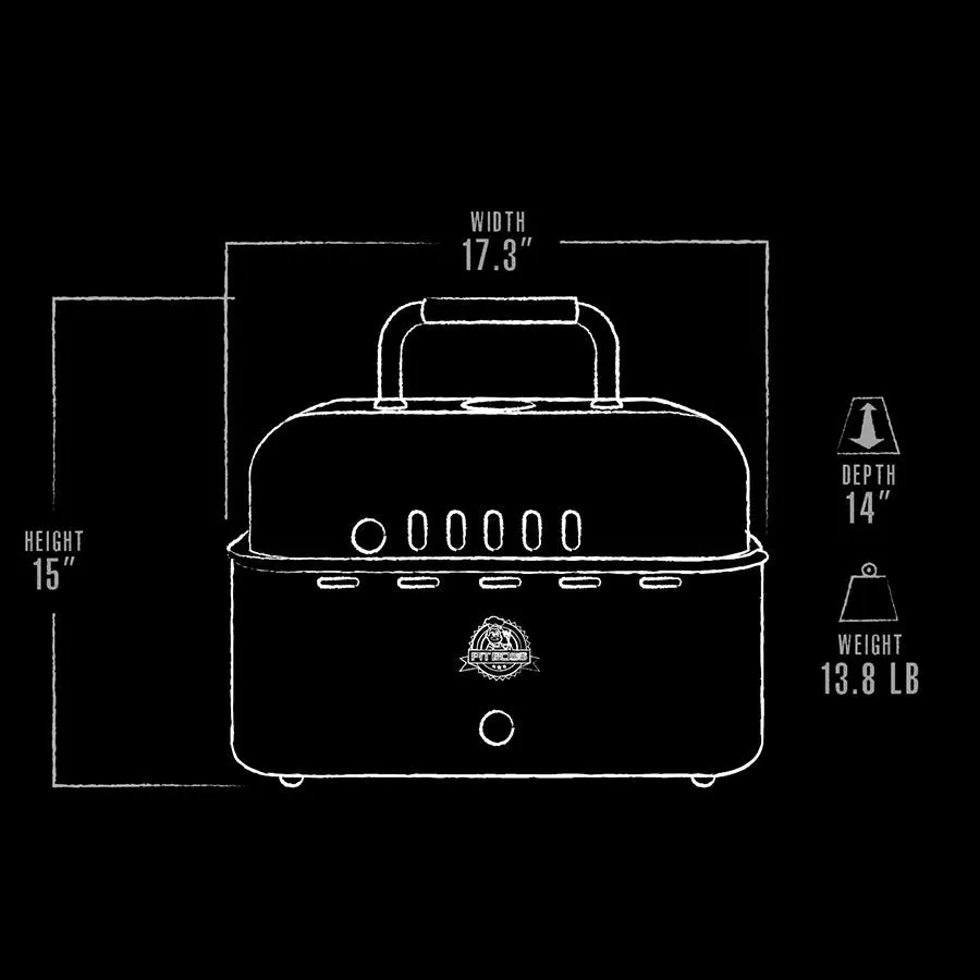Pit Boss Pit Stop, Portable Charcoal Grill w/ Cover and Bag - Black