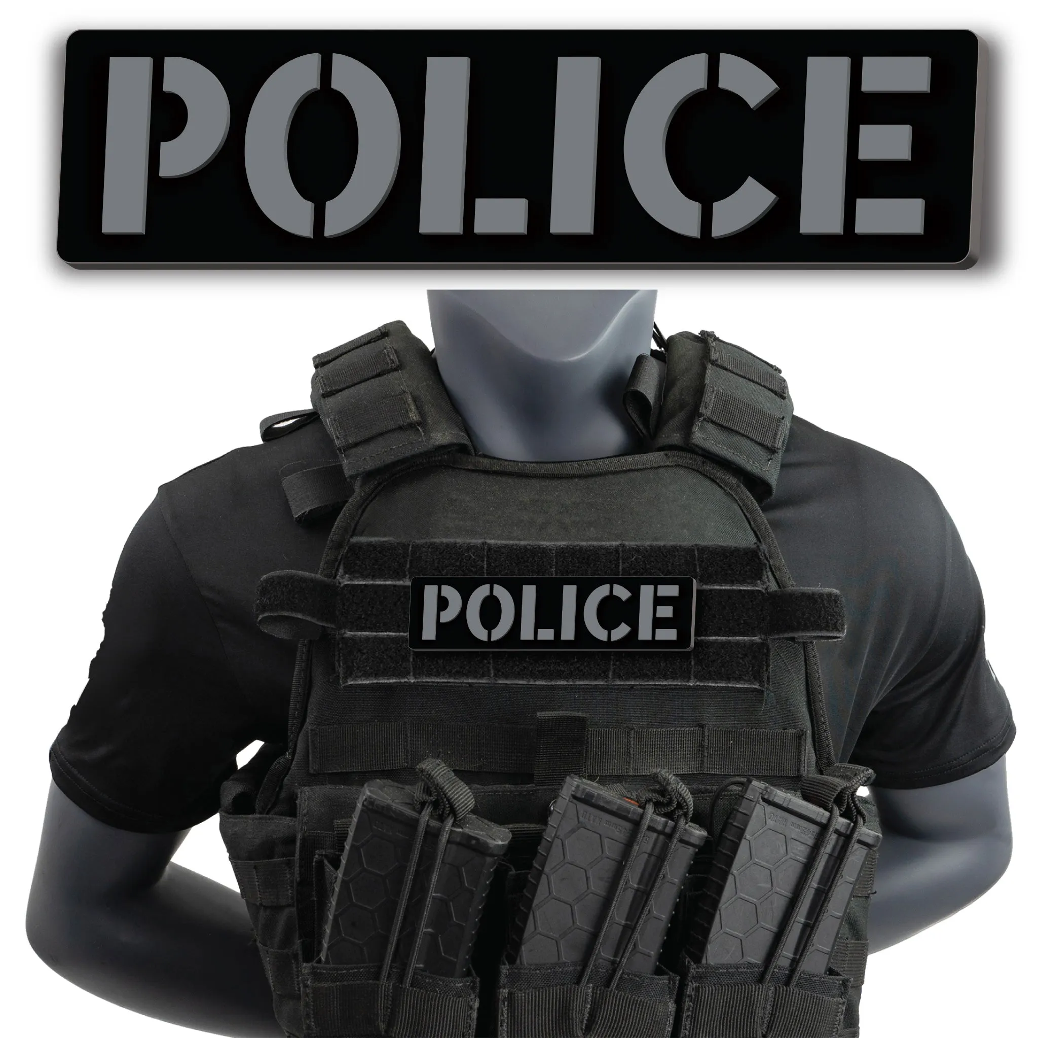 [POLICE] Operator PVC Patch [BLK/GRY]