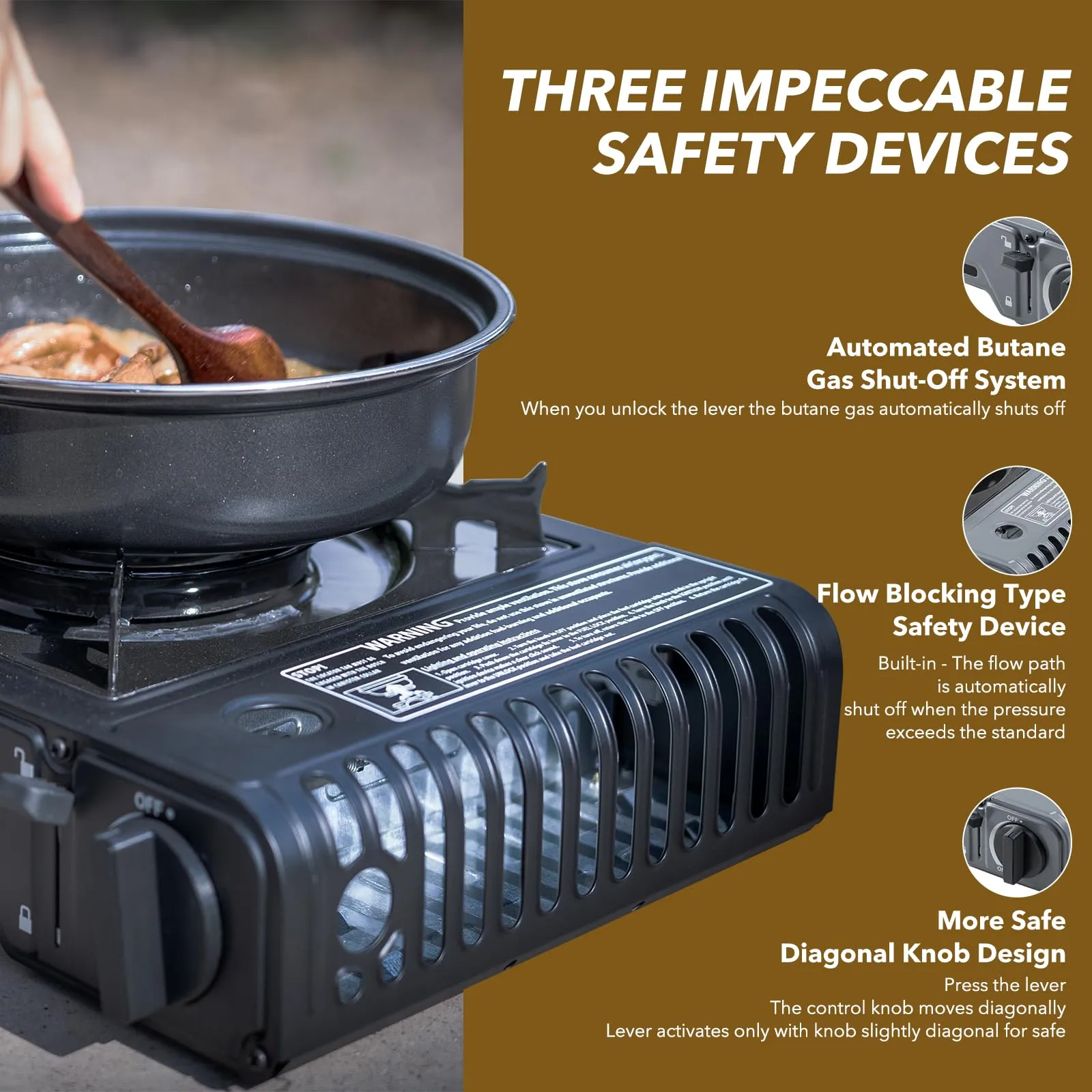Portable Butane Camping Stove with Case - 10,000 BTU