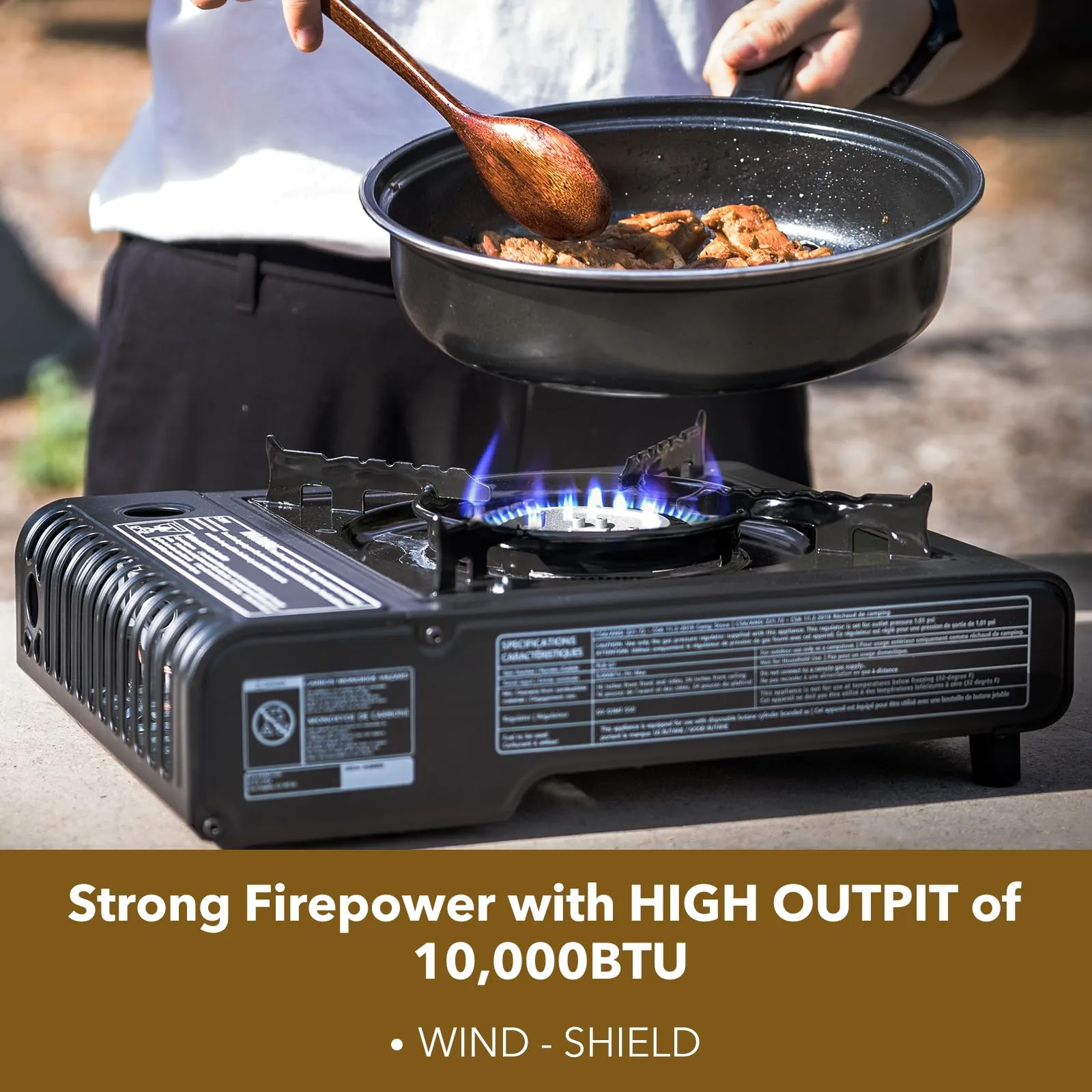 Portable Butane Camping Stove with Case - 10,000 BTU