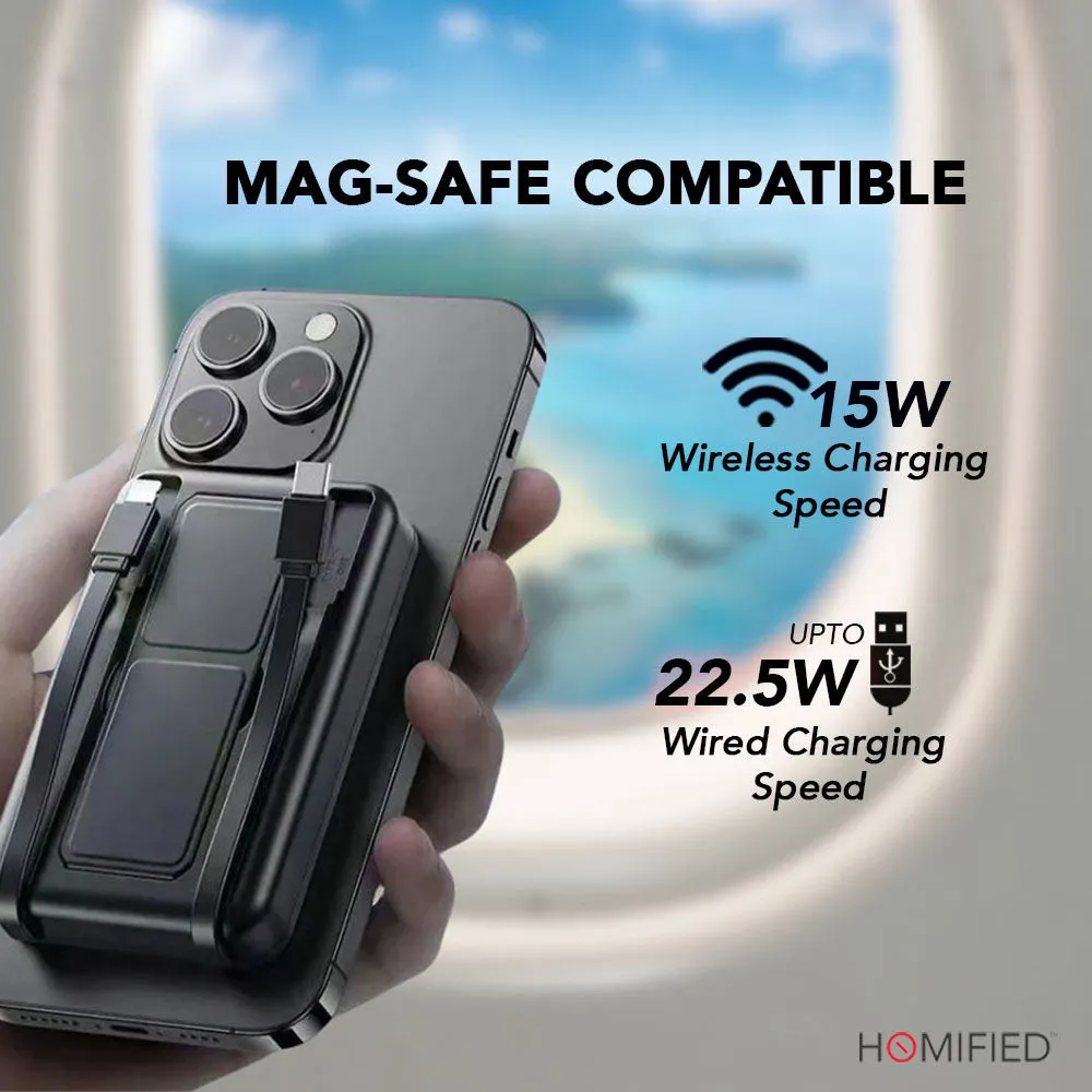 Power Pulse 10000 mAh with in-built cables (compatible with iOS and android)