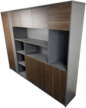 Quality Executive Office Bookcase Walnut with Grey - ZGCI2204
