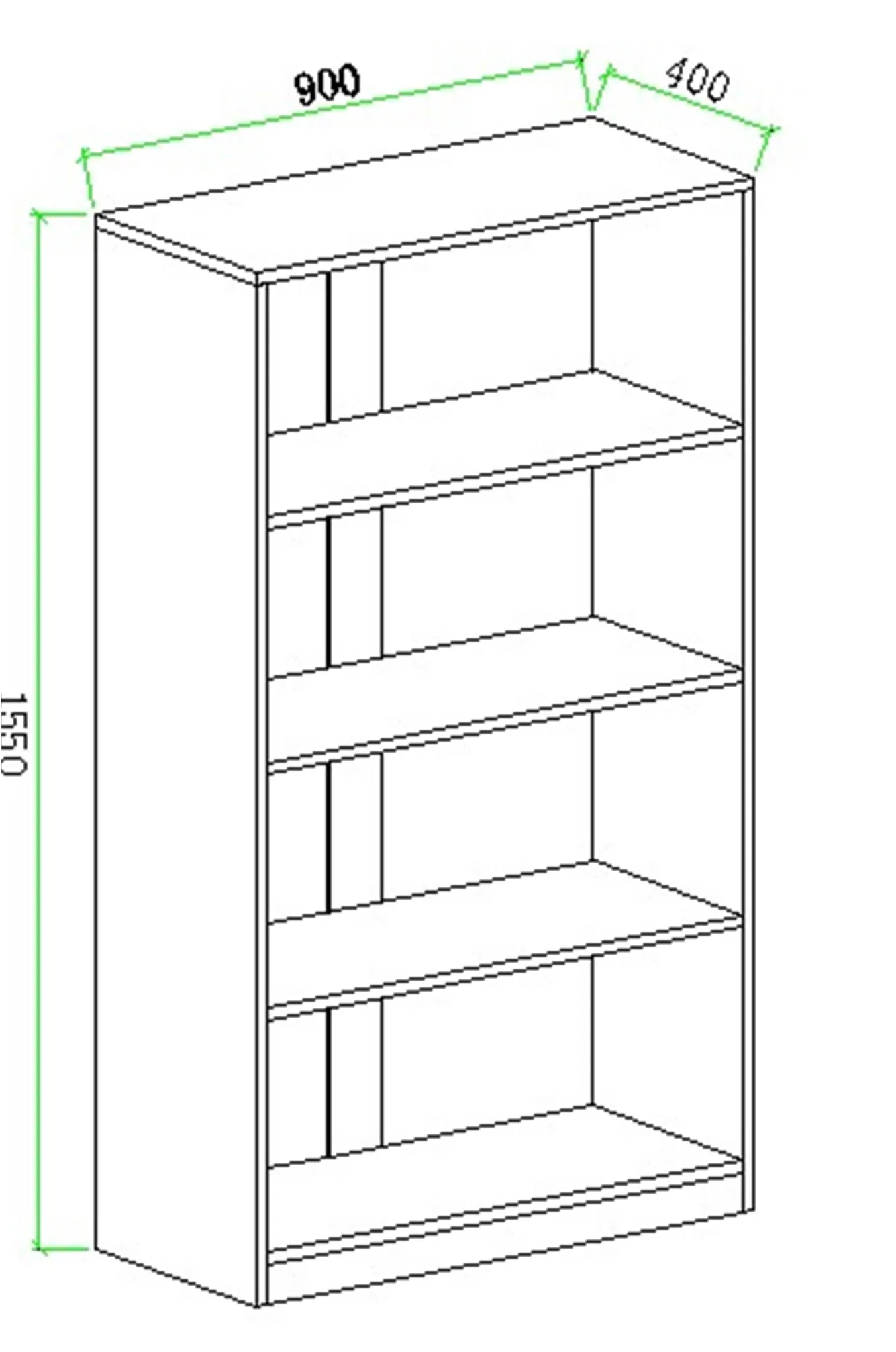 Real Wood Light Walnut Veneer Executive Bookshelf - AB01