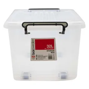 Storage Box, Heavy Duty, High, Transparent, 32L