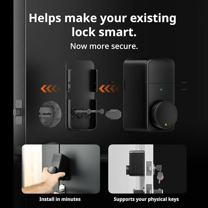 SwitchBot Lock Pro and Hub 2 Bundle | Keyless Entry Door Lock, Electronic Smart Deadbolt, Fits Your Existing Deadbolt in Minutes, Supports Matter, Alexa, Google, IFTTT
