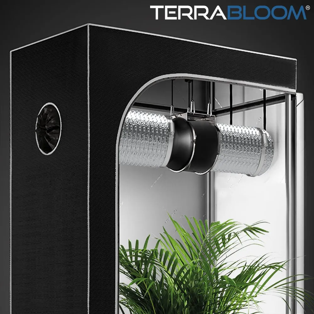 TerraBloom 4" Air Duct - 25 FT Long, Silver Flexible Ducting with 2 Clamps