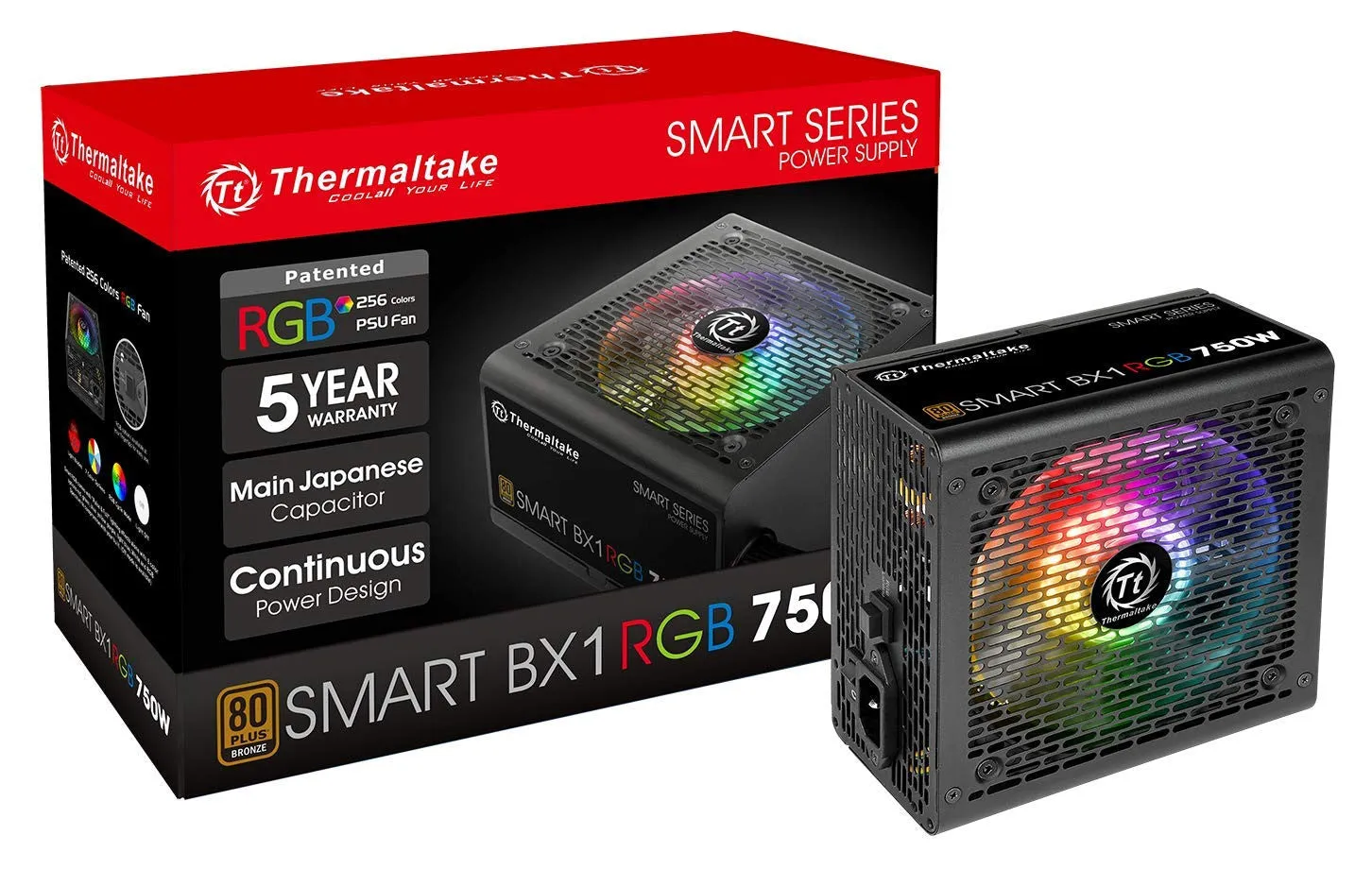 Thermaltake Smart BX1 RGB 80  Bronze 750W SLI/Crossfire Haswell Ready Continuous Power ATX 12V Non-Modular Power Supply