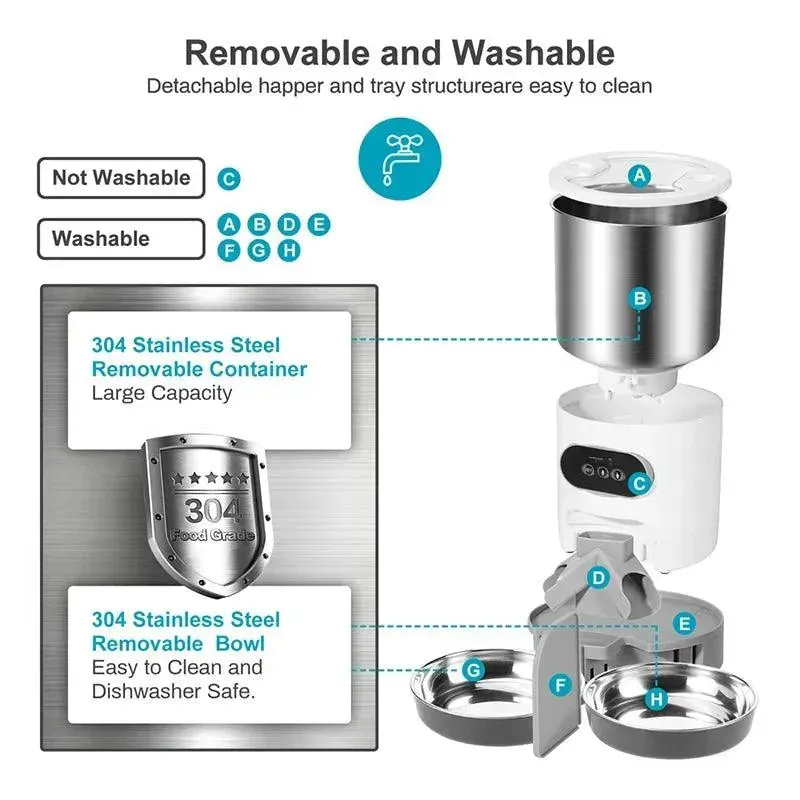 Tuya Smart APP Pet Feeder Cat And Dog Food Automatic Dispenser Suitable For Small And Medium-Sized