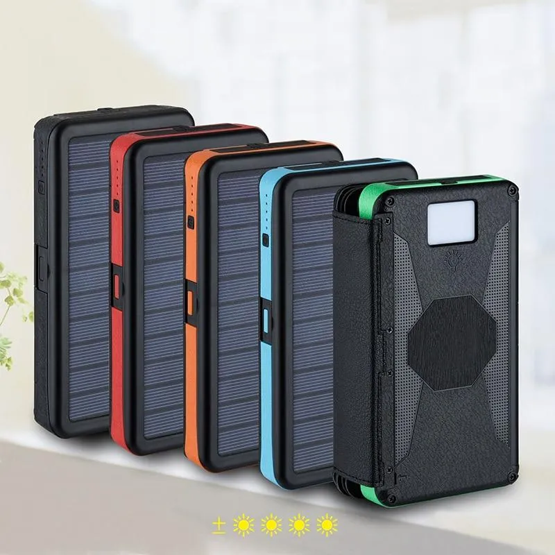 Universal 20000mAh Solar Power Bank Panel Charger Outdoor Battery Power Bank For Phone Tablets mobile