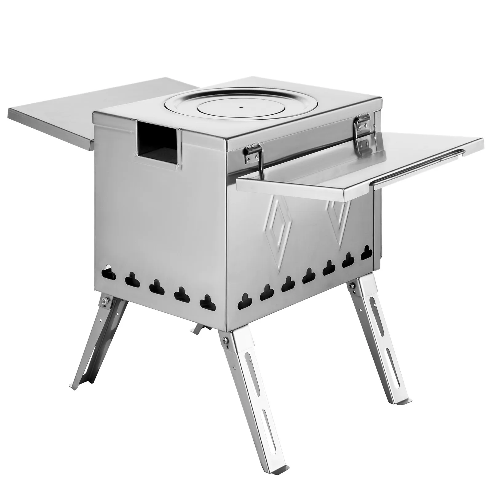VEVOR Tent Wood Stove 17.5x14.7x10.6 inch - Camping Wood Stove 304 Stainless Steel