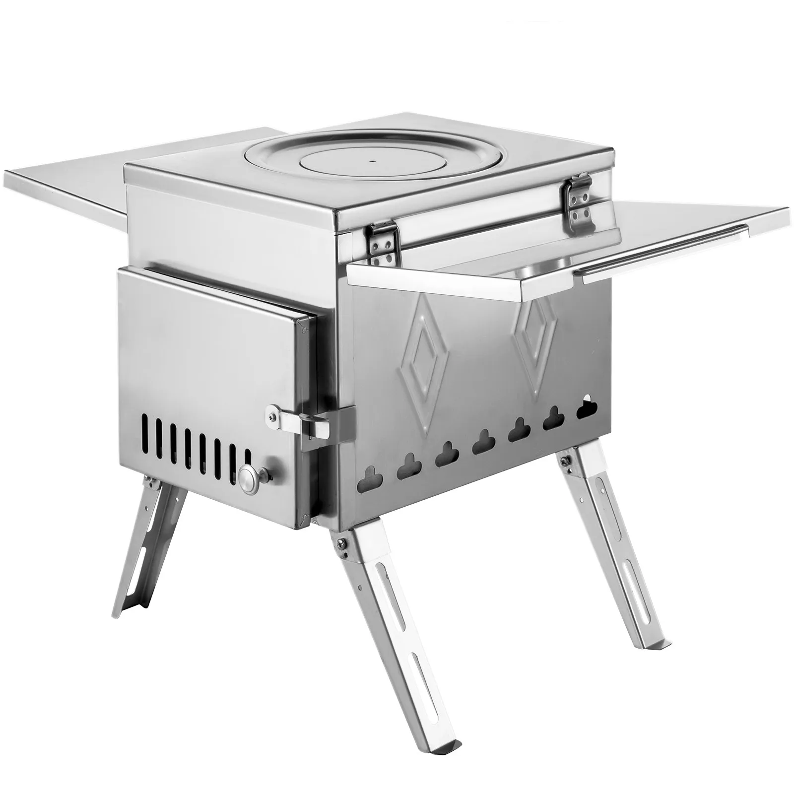 VEVOR Tent Wood Stove 17.5x14.7x10.6 inch - Camping Wood Stove 304 Stainless Steel