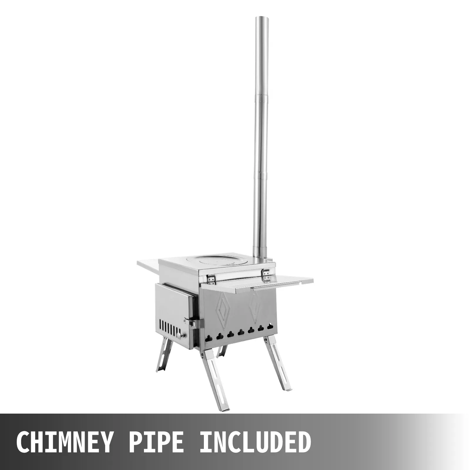 VEVOR Tent Wood Stove 17.5x14.7x10.6 inch - Camping Wood Stove 304 Stainless Steel