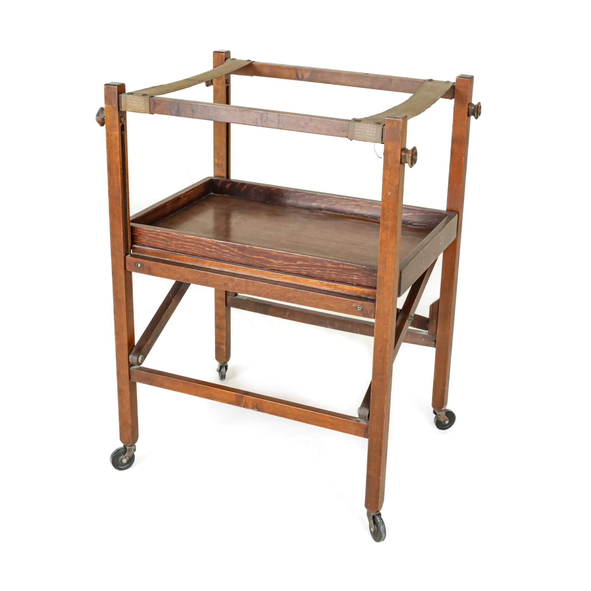 Vintage Folding Drinks Cart w/Aluminum Top