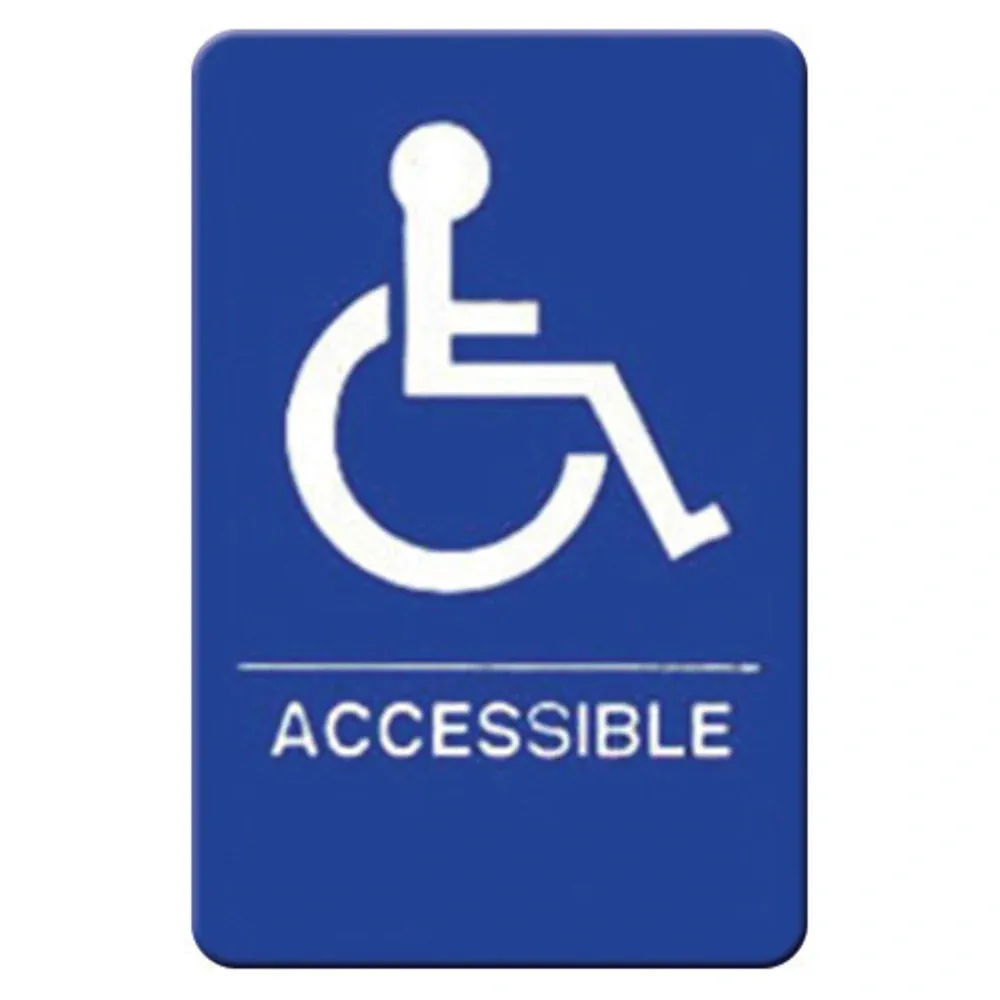 Winco SGNB-653B Information Sign, "Accessible", 6" x 9", Braille